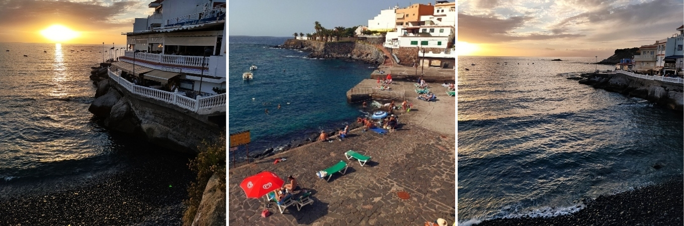 photos illustrant le petit village côtier de la caleta