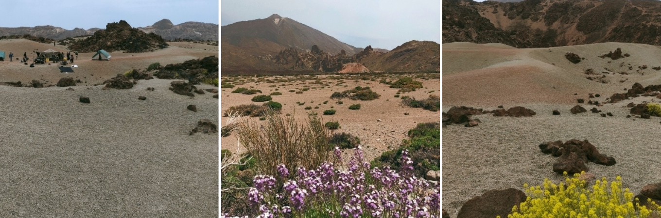 photos illustrant des paysages de las canadas del teide dans le parc national du teide