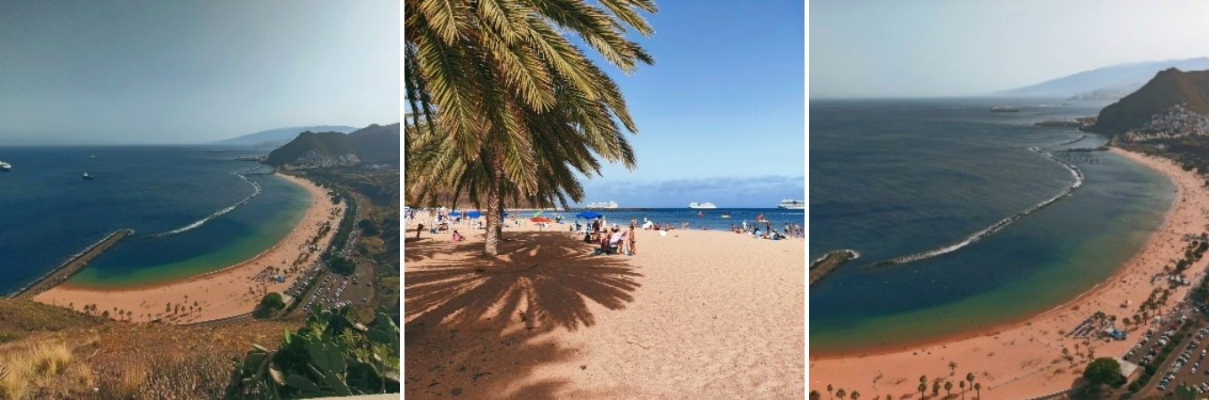 photos illustrant la plage de las teresitas dans le nord de tenerife