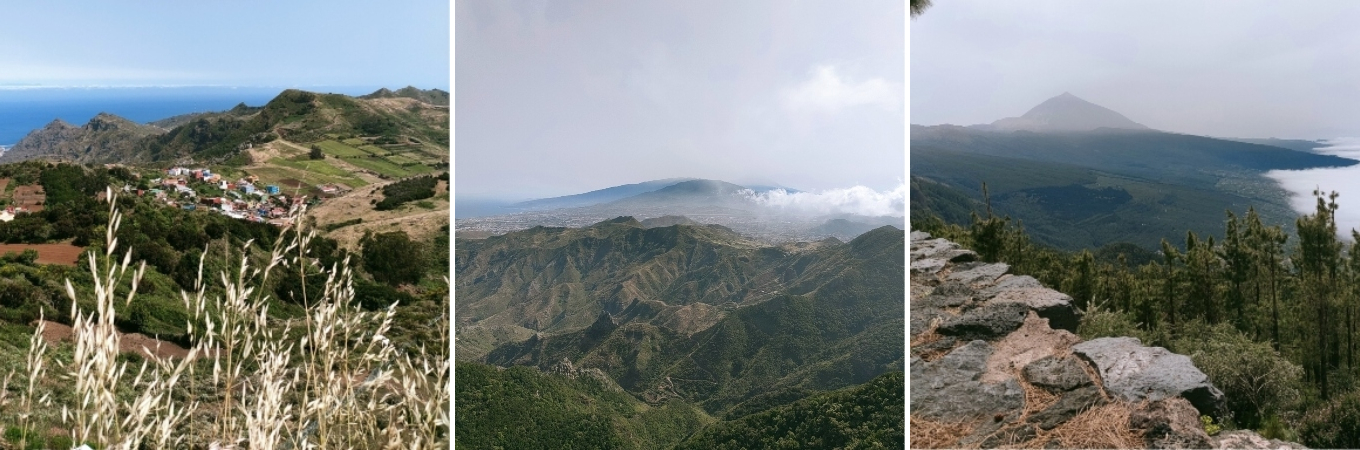 photos illustrant les vues depuis les miradors de pico del ingles, cruz del carmen, jardina et chipeque