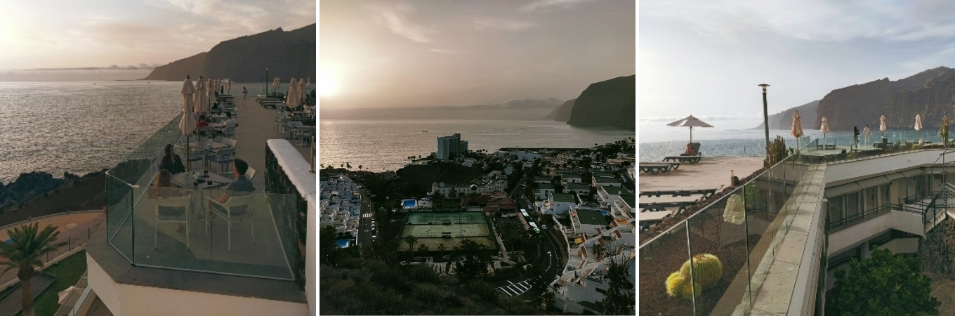 photos illustrant la vue sur los gigantes a puerto santiago